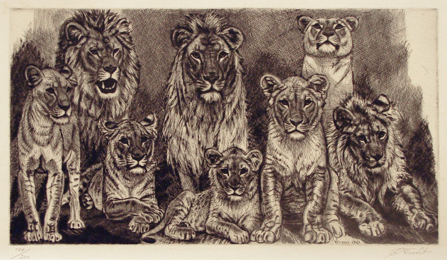 Eduard Wiiralt "Lõvide perekond"