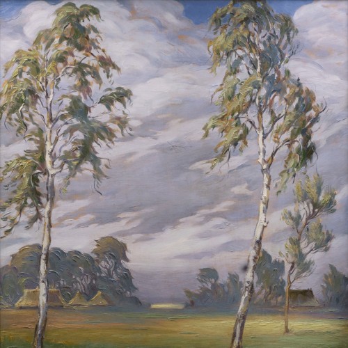 Julius Gentalen "Landscape with Birches"