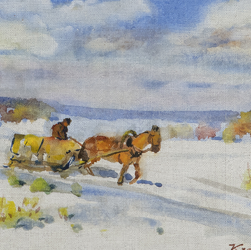 Karl Burman seenior "Heinakoormaga talvisel teel"