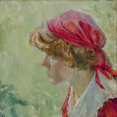 Girl with a Red Scarf