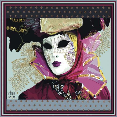 Venice Mask silk scarf