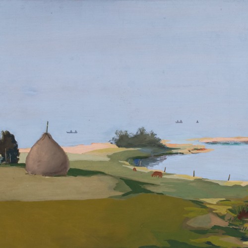 August Luiga "Landscape with a Haystack"