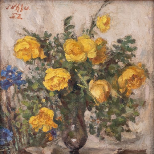 Johannes Võerahansu "Yellow Roses in a Vase"