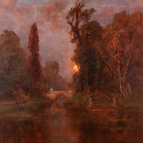 Julius von Klever "View of a Nocturnal Park"