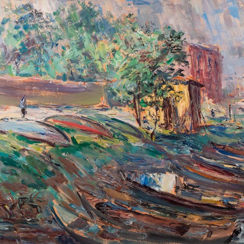 Ado Vabbe "The Coast of Emajõgi with Boats"