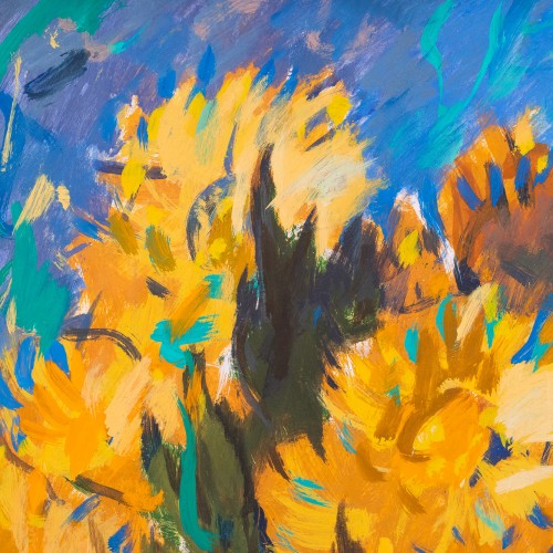 Marigolds on a Blue Backround (20928.20972)