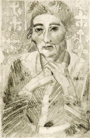 Eduard Wiiralt "Naise portree ornamentide taustal"
