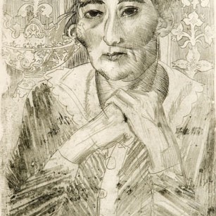 Eduard Wiiralt "Naise portree ornamentide taustal"