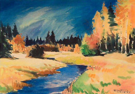 Richard Uutmaa "Sügismaastik jõega"