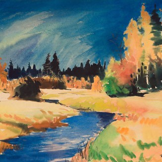 Richard Uutmaa "Sügismaastik jõega"