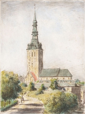 Ernö Koch "Vaade Niguliste kirikule"