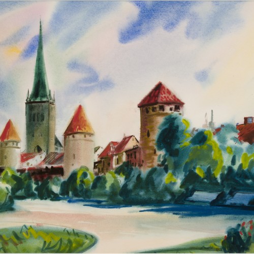 View of Tallinn. Towers' Square
