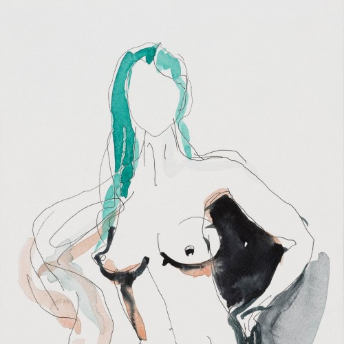 Nude With Green Hair