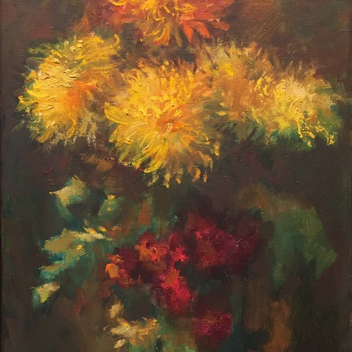 Kaljo Polli "Yellow Chrysanthemums"