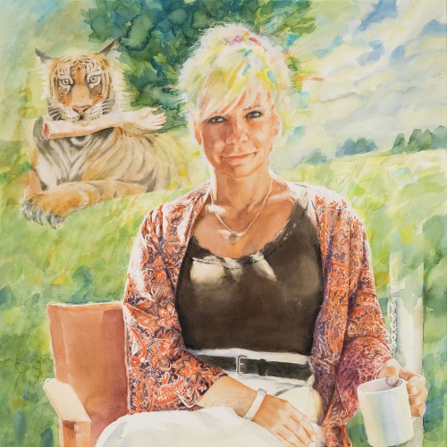 Curator with a Tiger