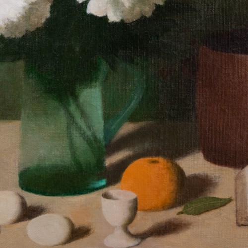 White Peonies with Two Eggs and Two Grapefruits (20687.19740)