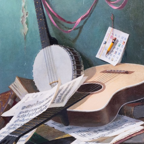August Albo "Composition with a Banjo and a Guitar"