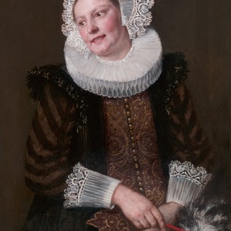 Naise portree 17. sajandi Hollandi patriitsitari kostüümis
